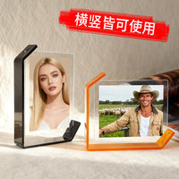 Acrylic L-Shaped Double-Sided Photo Frame for Desktop Display