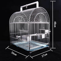 304 Stainless Steel Portable Bird Carrier Cage for Parrots Cockatiels Peonies Sun Conures