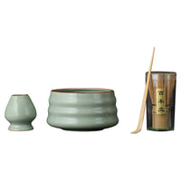 Japanese Retro Ceramic Matcha Bowl Set with Whisk and Whisk Holder