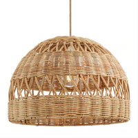 Nordic Hand-Woven Rattan Pendant Light Shade for Living Room Dining Room Bedroom Decor