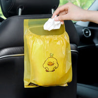 Cute Cartoon Disposable Car Trash Bags, Self-Adhesive Vehicle Garbage Organizer, Hanging Waste Storage Bags