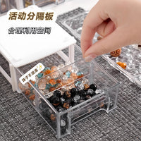 Handmade Beaded Storage Box with Lid, Dustproof Transparent Organizer for DIY Beads and Accessories