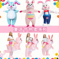 Inflatable Ride-On Rabbit Costume for Halloween, Christmas, and Easter