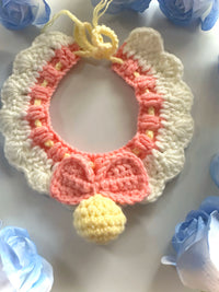 Hand-Woven Pet Collar, Cat Bib, Dog Saliva Towel, Cartoon Kitten Bow Tie Decoration