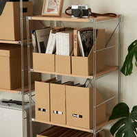 Desktop File Organizer Box with Bookends, Document Holder for Office and School Supplies