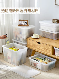 Yangyangyu Stackable Plastic Storage Bins with Lids for Clothes, Books, and Household Items