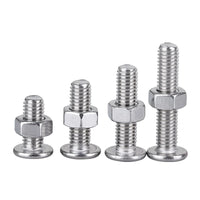CM Flat Head Phillips Bolt and Nut Set, 304 Stainless Steel, for Mask Machines and Lighting
