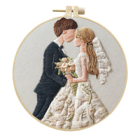 DIY Embroidery Kit Wedding Dress Floral Pattern Handcraft Material Set