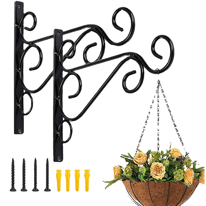Metal Wall-Mounted Planter Holder for Indoor/Outdoor Decor