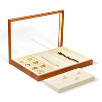 Lidded Jewelry Display Tray for Rings, Pendants, Bracelets, and Necklaces