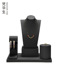 Premium Black Jewelry Display Stands for Rings, Earrings, Necklaces, and Bracelets