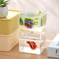 Mini Betta Fish Tank Small Aquarium for Shrimp and Desktop Decor