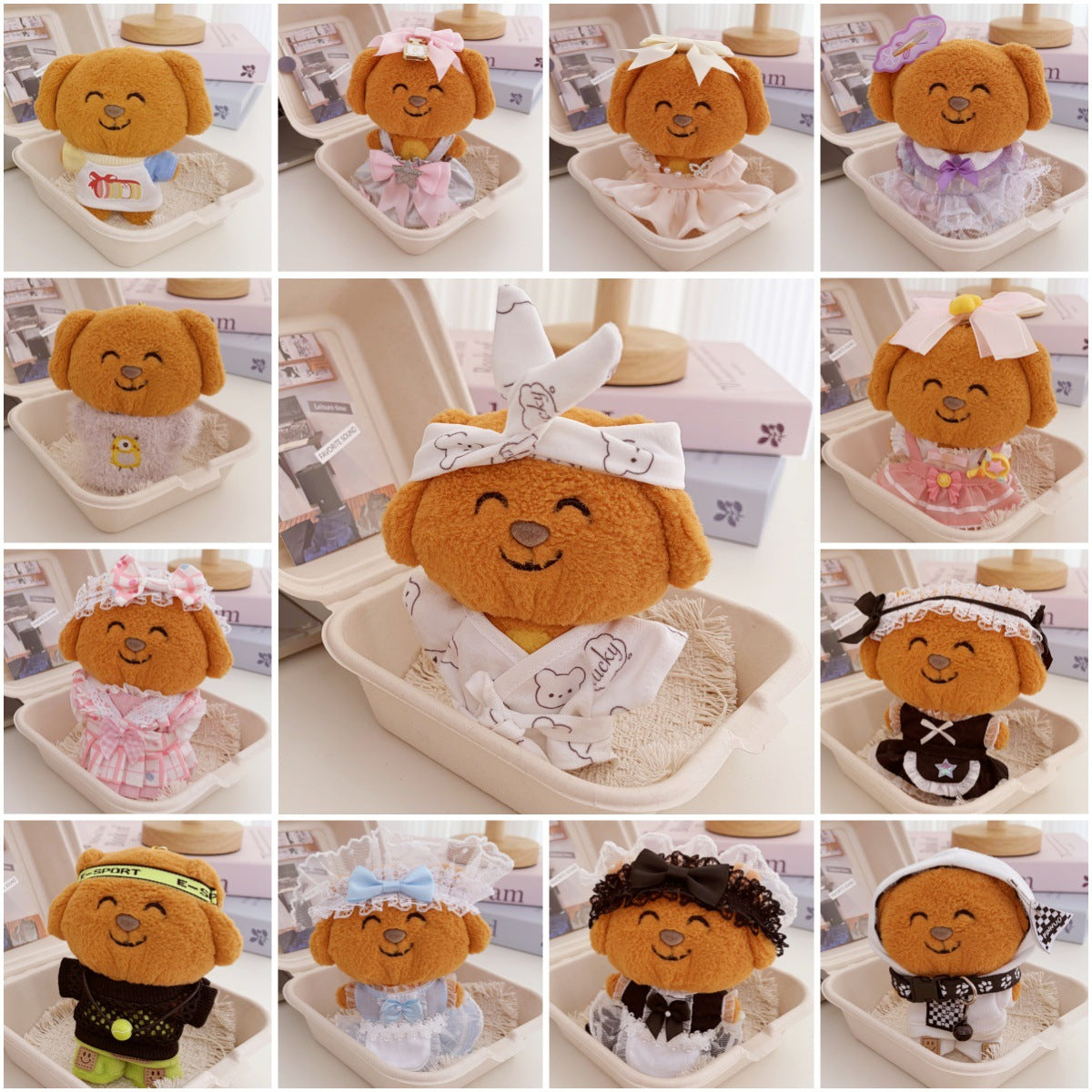 10cm Cotton Doll Clothes Set with Shawl and Animal Design