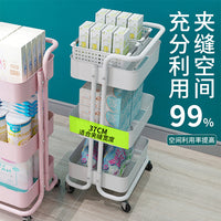 3-Tier Metal Rolling Utility Cart with Handle for Storage and Organization