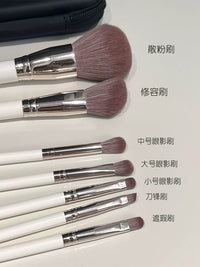 Cangzhou Dried Rose Makeup Brush Set with Storage Bag - Complete Eye Shadow, Eyeliner, and Face Brush Kit for Beginners
