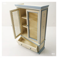 Miniature Wooden Display Cabinet for Dollhouse Furniture and Toy Food Storage