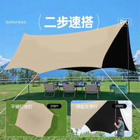 Octagonal Blackout Tarp Shelter for Outdoor Camping, Picnic, Beach, and Patio - Portable Sunshade and Rainproof