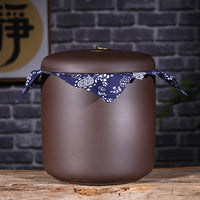 Yixing Zisha Clay Tea Caddy for Puerh Tea Storage, Large Handmade Chinese Style Tea Jar