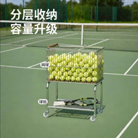 Tennis Ball Hopper Cart with Wheels, Portable Large Capacity Tennis Ball Collector for Training
