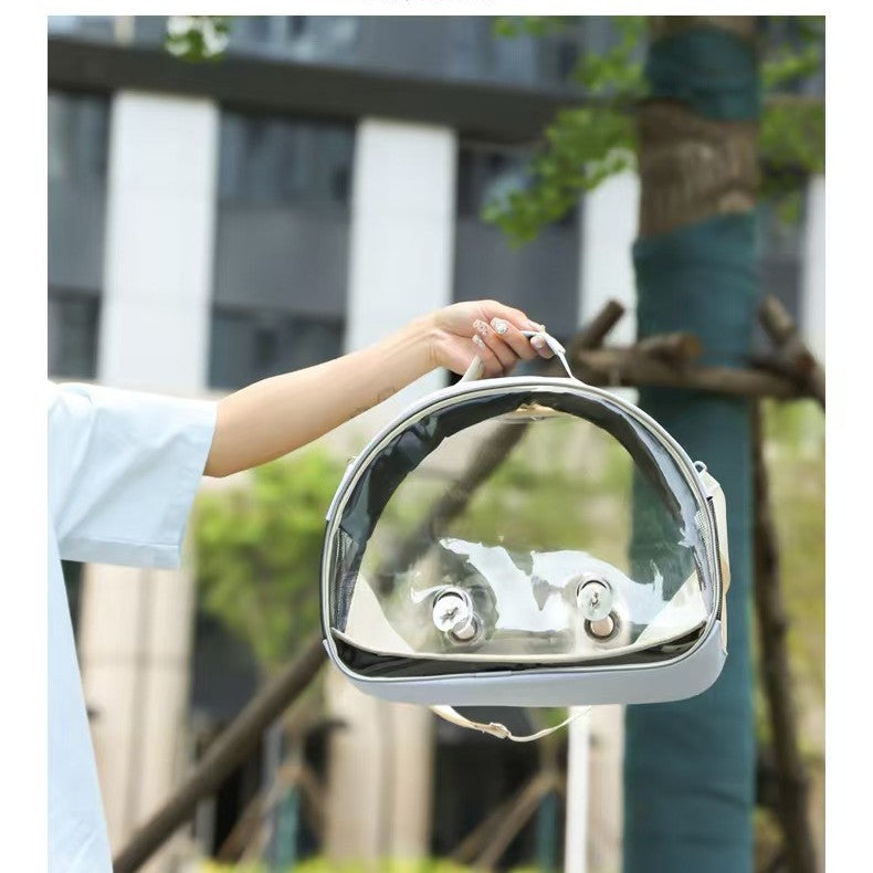 Bird Carrier Backpack for Parrots Hamsters Small Cats Guinea Pigs and Mynah Birds, Transparent Pet Travel Cage with Perches