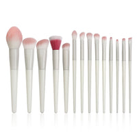 14-Piece Matte White Makeup Brush Set for Eyes and Face