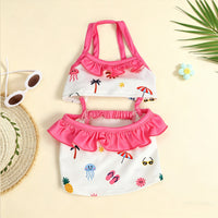 Pet Dog Cooling Cartoon Print Split Swimsuit for Summer
