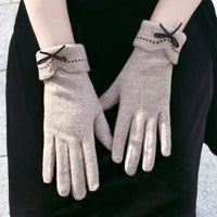 Women's Cashmere Lined Touchscreen Gloves for Winter - Windproof & Non-Slip