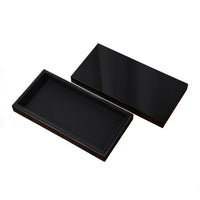 Modern Black High-Gloss Wooden Storage Box with Lid
