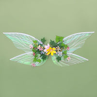 Butterfly Flower Wreath Cicada Wing Set for Angel Elf Halloween Stage Performance Decoration