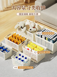 Stackable Plastic Storage Bins with Handles for Kitchen Pantry and Home Organization