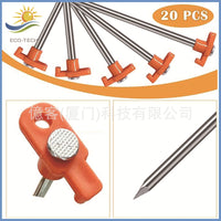 20-Piece Orange Camping Tent Stakes Heavy Duty Metal Ground Pegs for Outdoor Garden