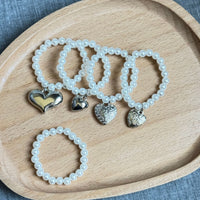 Pearl Heart Pendant Cartoon Plush Doll DIY Jewelry Accessories
