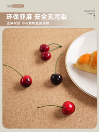 Maillard Vintage Linen Round Table Mat Heat Resistant Thickened Cotton Linen Coffee Tablecloth