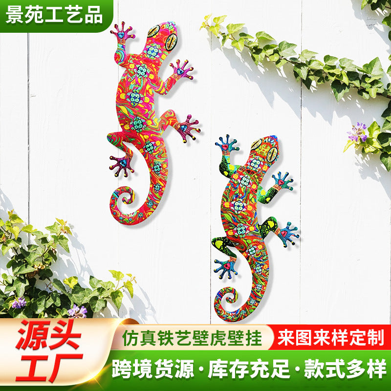 Gecko Metal Wall Art Decor for Outdoor Garden Patio
