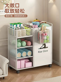 Yoga Mat Storage Rack with Basket for Home Gym Equipment, Foam Rollers, Dumbbells, and Balls