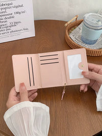 Korean Style Slim Tri-fold Wallet for Women with Card Holder and Coin Purse