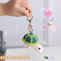 Handmade Crocheted Turtle Keychain Charm for Gifts and Decorations