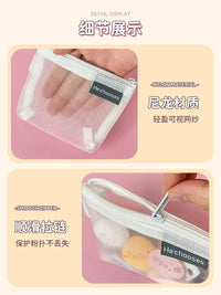 Portable Mesh Cosmetic Bag for Makeup Sponges and Small Items