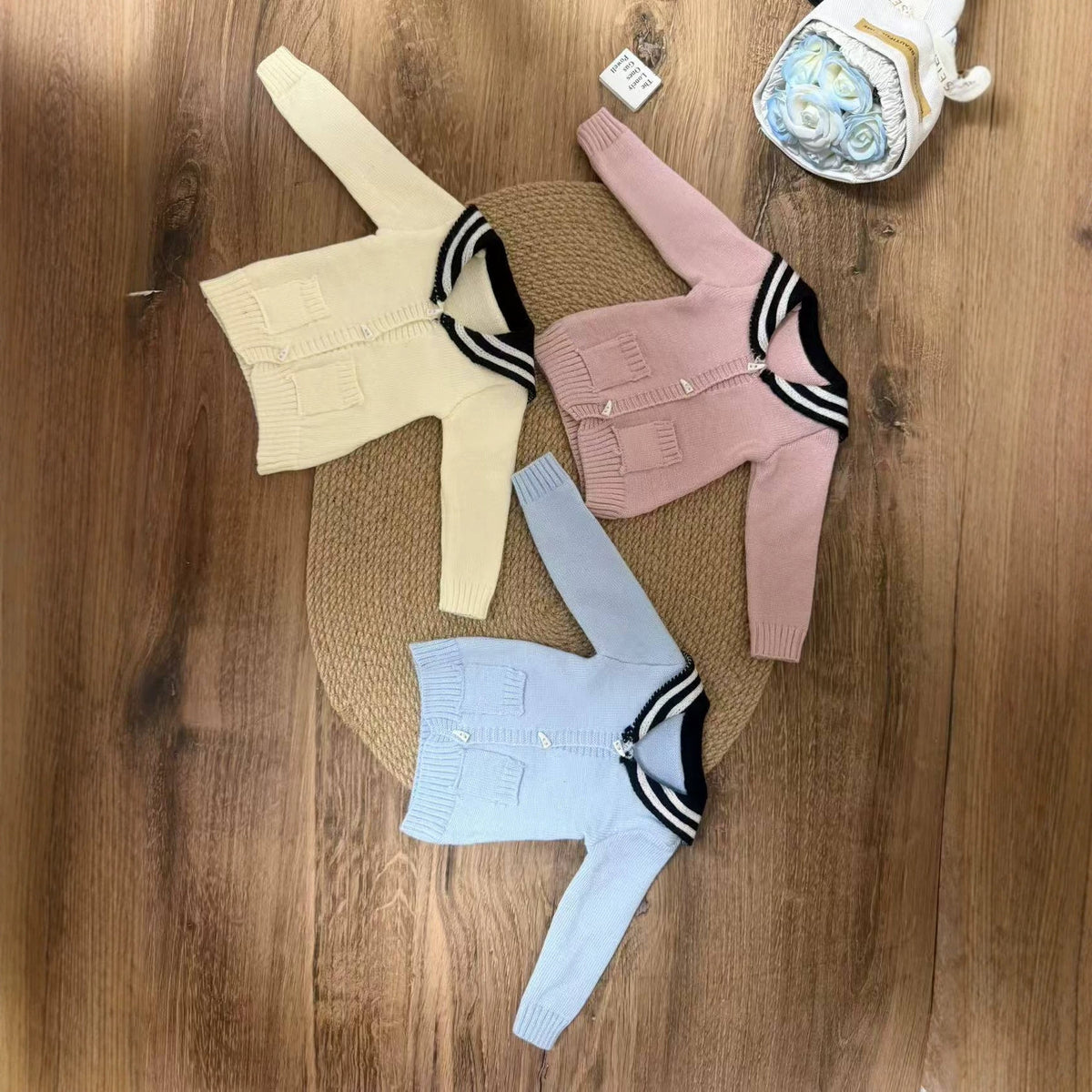 BJD Doll Sailor Collar Cardigan Pleated Skirt Socks 3-Piece Set