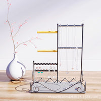 Jewelry Organizer Stand with Key Holder for Earrings, Rings, and Necklaces