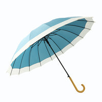 Korean-Japanese Style Patchwork Extra-Large Long-Handle Umbrella for Sun and Rain, Reinforced Windproof