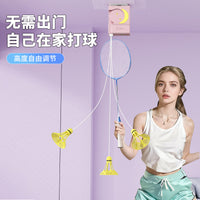 Automatic Rebound Badminton Trainer for Solo Practice, Indoor Use, Kids & Adults