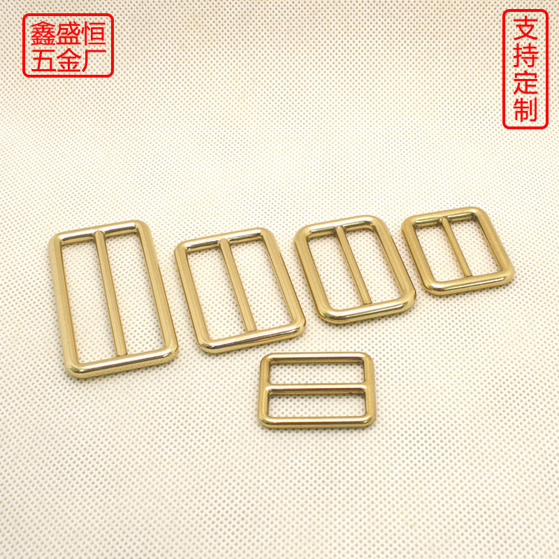 Solid Brass Rectangle Ring Buckle for Leather Belts and Bag Straps