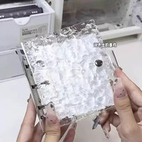 A8 Transparent Wavy Acrylic Loose-Leaf Mini Photo Card Holder Album for Kpop Photocards