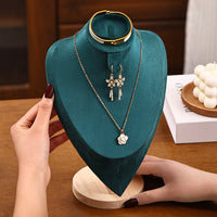 Wooden Mannequin Jewelry Display Stand for Necklaces, Rings, and Bracelets