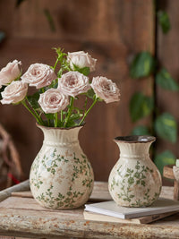 New Chinese Style Ceramic Floral Vase and Tissue Box Set for Living Room Decor