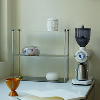 Minimalist Stainless Steel Desktop Cup Holder and Organizer for Coffee Corner and Perfumes