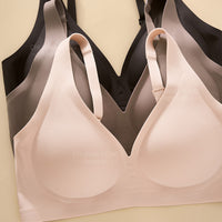 Seamless Invisible Bralette for Women, Thin Summer Design, Minimizing Effect, Jelly Gel Support, Plus Size Vest Bra