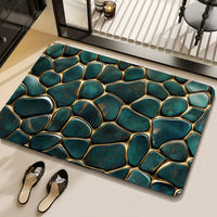 Diatomaceous Earth Bath Mat, Non-Slip Absorbent Quick Dry Bathroom Floor Mat with Marble Pattern