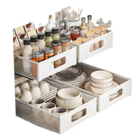 Multi-layer Pull-Out Storage Rack for Kitchen Seasoning Bottles and Snacks